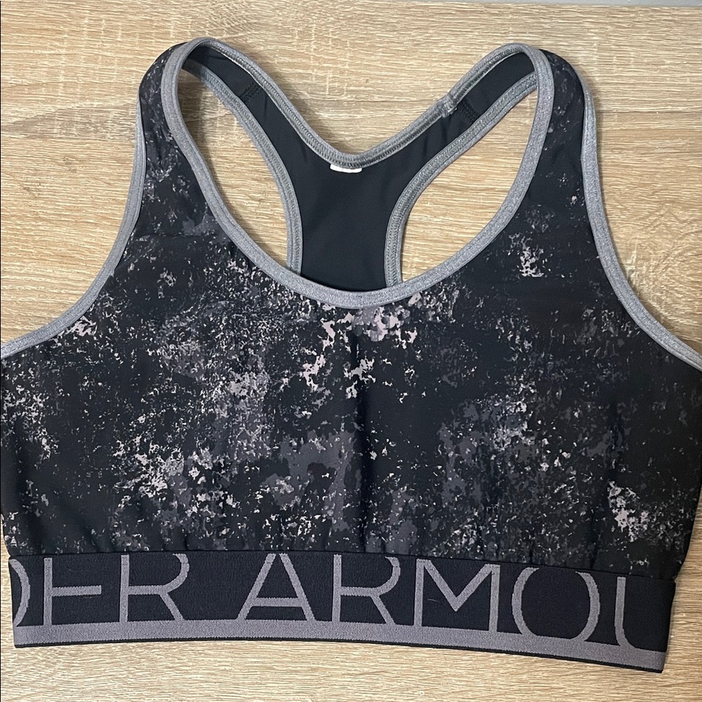 Under Armour Black and Gray Patterned Sports Bra